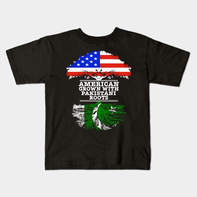 American Grown With Pakistani Roots - Gift for Pakistani With Roots From Pakistan Kids T-Shirt by Country Flags